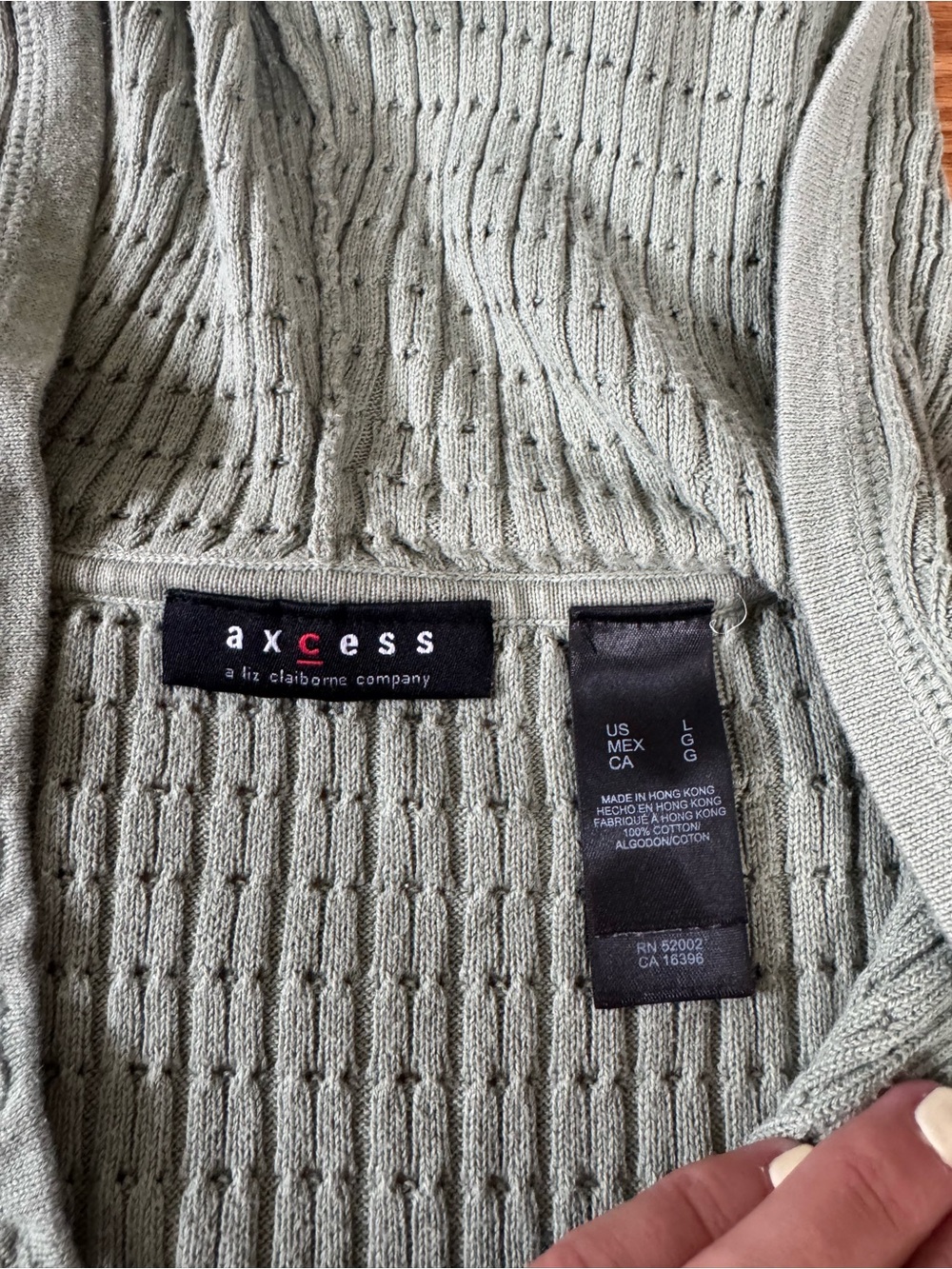 Green Ribbed Button Up Sweater - Picture 3 of 4